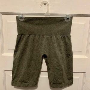 Nvgtn Khaki Green Biker Shorts (Size M)